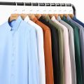 HoneyYami New Quality Stretch Anti-Wrinkle Men Shirts Long Sleeve Dress Shirt For Male Slim Social Business Blouse Solid Color Shirt S-6XL.
