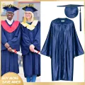 Enigma- Men Academic Robe with Tassels Premium Unisex Graduation Robe Hat Set for College Bachelor Doctor Master Ceremony Front Zipper V Neck Tassel Year Tag High Quality Gown Cap Tassel Set Fast Shipping. 