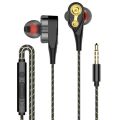 In Ear Hybrid Hifi Stereo Earphone Wired Hi Fi Dual Drivers Headphone with Microphone for IPhone Samsung 3.5mm Sport Ear Phones.