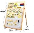 Writing Board Multipurpose Double-Sided Magnetic Wooden Writing Drawing Board. 