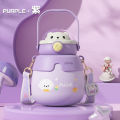 316Children's Thermos Mug Take Drinking Straw Cup Primary School Students for School Girls' and Boys' Baby Cute Water Bottle. 