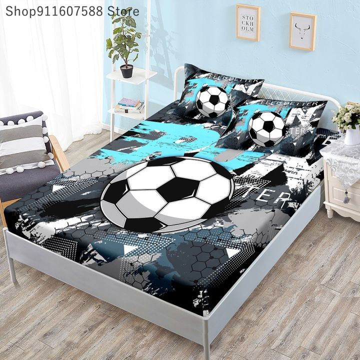 Football%20Sports%20Mattress%20Protector%20Soccer%20Bedding%20Elastic%20Fitted%20Sheet%20Kids%20Bed%20Cover%20Twin%20Full%20King%20Size%20-%20Image%203