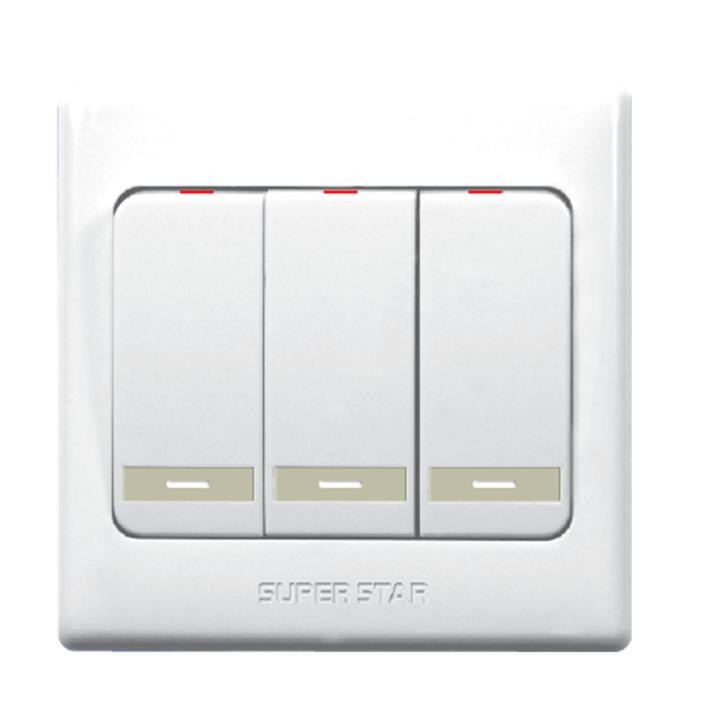 Super Star Rose 10A 3 Gang Electrical Wall Switch Three 3Gang