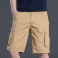 Shorts Men's Summer Pirate Shorts Men's Loose Cargo Middle Pants Korean Style Trendy Casual Knee Pants Beach Pants Pure Cotton. 