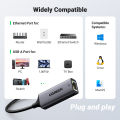 UGREEN USB Ethernet Adapter Aluminum USB 3.0 to Network Gigabit RJ45 LAN 10 100 1000 Mbps Adapter Converter Compatible for Nintendo Switch MacBook Mac Pro Mini iMac XPS Surface Pro Notebook PC.