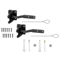 2 Pack Self Locking Gate Latch for Wooden Fence Heavy Duty,with Steel Spring Cable Pull String Gate Hardware Gate Lock. 