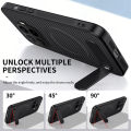 lthmy for Xiaomi 17T Pro Casing Carbon Fiber Leather Phone Case Bracket Shockproof Stand Holder Hard Back Cover.