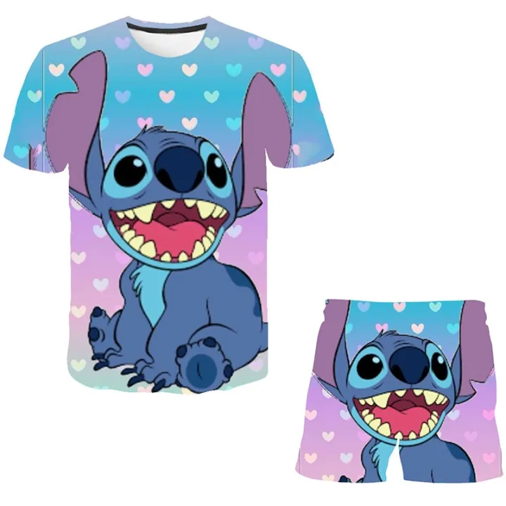 New%20Girls%20Stitch%20Clothing%20Set%20Summer%20Short%20Sleeve%20T%20Shirts%20+%20Short%20Trousers%20Clothes%202Pcs%20Outfits%20Stich%20Unisex%20Girls%20Clothes%20Suit%20-%20Image%207