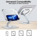 Tablet Stand Holder for Desk, 360°Rotating Adjustable Aluminum Portable Stand Holder Desktop Foldable Dock Heavy Duty Metal Base Compatible with iPad 7/8/9th,iPad Air 5/4,iPad Pro 11/12.9.