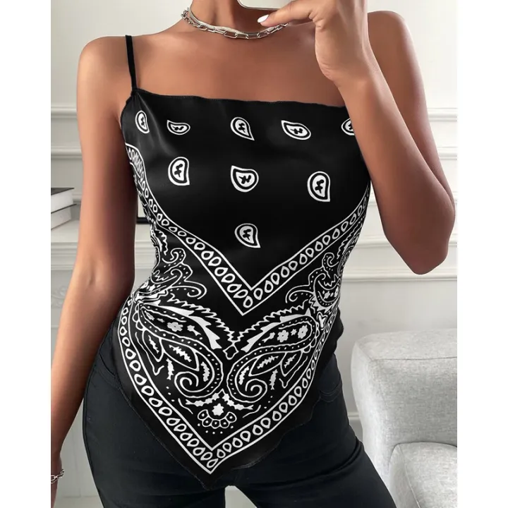 Women's%20Vest%20Shirt%20Summer%20Tank%20Tops%20Bowknot%20Backless%20Blouse%20Paisley%20Print%20Satin%20Handkerchief%20Top%20Casual%20Slee%20-%20Image%202
