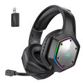 EKSA 2.4GHz Wireless Headphones E1000 WT 7.1 Surround Wired Gaming Headset Gamer with ENC Mic Low Latency for PC/PS4/PS5/Xbox. 