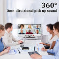 USB Conference Speaker Microphone Bluetooth 360° Omnidirectional Mic Speakerphone Volume Mute Control for Notebook Mobile Phone. 