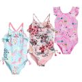 3M-5T Girls Swimwear Summer Kids Swimsuit Beach One-piece Bathing Suits Baby Girl Swimsuit Flower Backless Kids Children Clothes. 