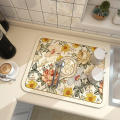 Kitchen Absorbent Pad Vintage Dish Drying Mat Rubber Draining Pad Tableware Mat Table Anti-scald Pad Home Decor. 