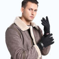 New Winter Warm Gloves Men's Outdoor Riding Suede Gloves Fleece-Lined Thickened Cold Protection Touch Screen Gloves. 