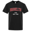 Brooklyn 1898 New York City Letter Prints T Shirt Men Creativity Tee Clothes T-Shirts Loose Summer Tshirt Cotton Breathable Tops. 