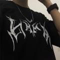 Women T Shirt Hip-Hop Loose Punk Letter Print Tops Tee Black T-shirt Female Summer T-shirt 90s Graphic Tee Female Cute Tops Tee.