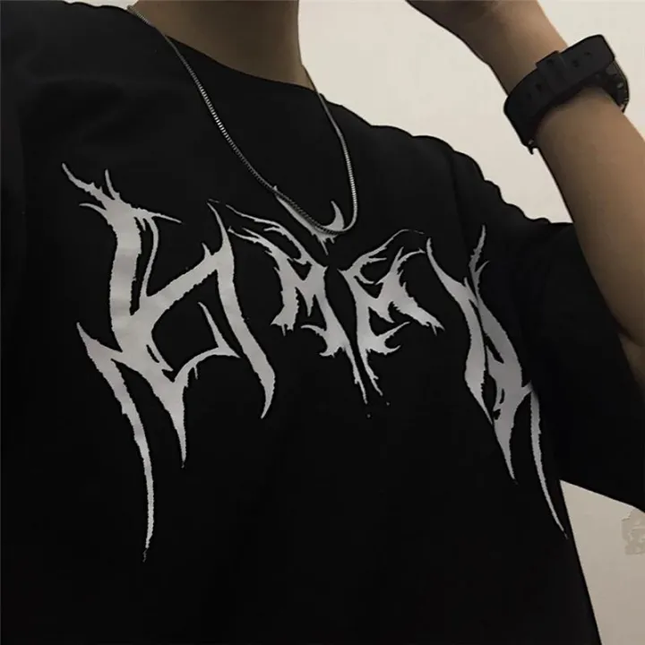 Women%20T%20Shirt%20Hip-Hop%20Loose%20Punk%20Letter%20Print%20Tops%20Tee%20Black%20T-shirt%20Female%20Summer%20T-shirt%2090s%20Graphic%20Tee%20Female%20Cute%20Tops%20Tee%20-%20Image%203