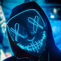 Cosplay Halloween Purge Mask Glowing Neon Led Mask Masque Masquerade Party Masks Flashing In The Dark Costume Accessories. 