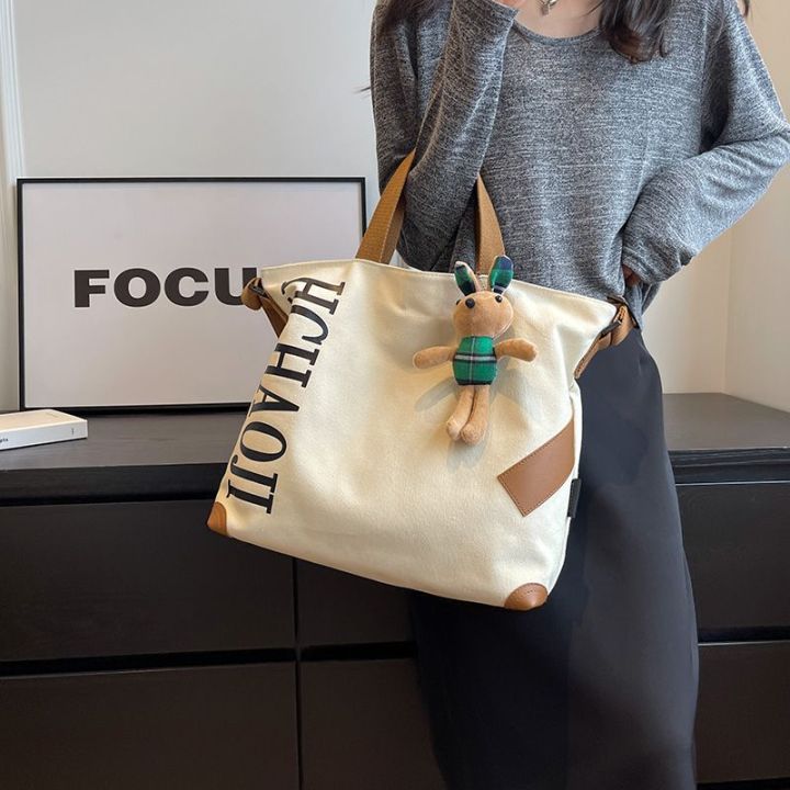 Korean%20Style%20High%20Quality%20Large%20Capacity%20Canvas%20Tote%20Bag%20for%20Women%202023%20New%20Portable%20Messenger%20Bag%20College%20Student%20Class%20Commuting%20-%20Image%203