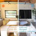 Blackout Short Curtains Thermal Insulating Half Window Tier Curtain Rod Pocket for Bedroom Kitchen RV Camper Bathroom Decoration.