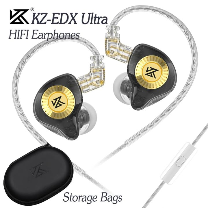 KZ EDX Ultra In Ear Headphones Dynamic Wired Headphone Noise Cancelling 3.5mm Plug Stereo Earphone for Music Sport Storage Bags