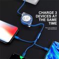 Hontinga 3 in 1 USB Charging Cable Fast Charge for iphone Lightning Cable Android Charger Kit for Micro USB Fast Charging Cable Type C Cable USB Phone Cable. 