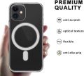 For Apple iPhone 11 MagSafe Compatible Shockproof Transparent Slim Fit Wireless Charging supported Frosted Border Phone Back Case Mobile Cover. 