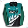 New Zealand Full Sleeve Polo Cricket jersey For Men - Long Sleeve collar polo jersey - New Zealand Jersey 2026-27.