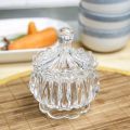 Glass Bowl with Lid Multipurpose Decorative Item Serving Fruit Dry Fruits Chocolates Snacks Pickle Dessert Tea.