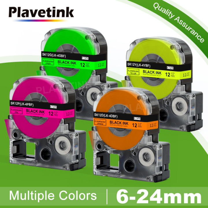 12/18mm for Epson Fluorescent Labeling Tape SK12Y LK-4YBF Black on Fluorescent Yellow Compatible for Epson King Jim LW-400 minghao