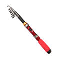 FG 1/1.2/1.5M Portable Retractable Fishing Rod Super Short Fiberglass Small Sea Rod Fishing Supplies-Red. 