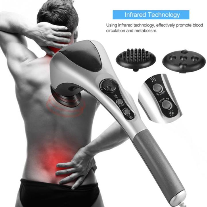 Double Head Infrared Body Massager Hammer for Neck, Back & Leg – Handheld Electric Full Body Massage Machine with Variable Speed