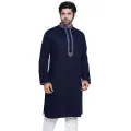 Soft Linen Fabric Blue Panjabi for Men | Premium Quality Comfortable Ethnic Kurta | Lightweight Breathable Summer Wear | Stylish Traditional Outfit for Eid, Wedding & Festive Occasions | Modern Fit Classic Design Panjabi for Smart & Elegant Look. 