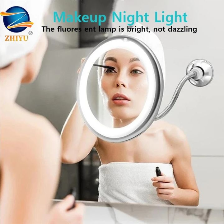 Rotation 10X LED Makeup Night Light Foldable Magnifying Tool Vanity Mirrors With LED Lights Travel Home Dressing Table Accessori