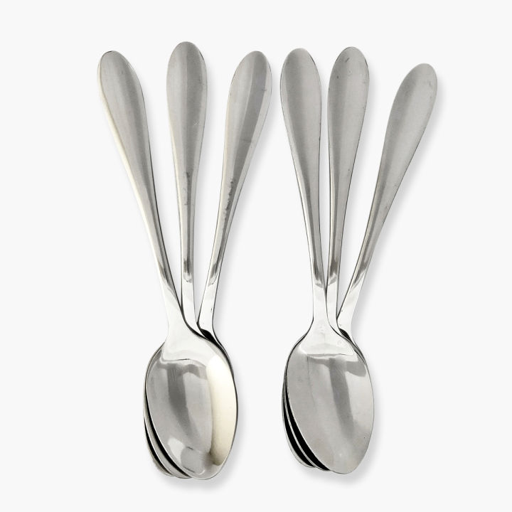 6-Piece Stainless Steel Tea Spoon Set - Elegant Cutlery Set (Half Set)