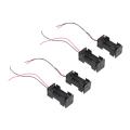 4Pcs Black 2-Layers 4 x 1.5V AAA Holder Case Box W Wire s.