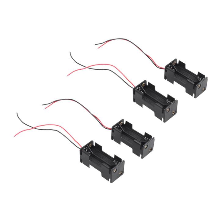 4Pcs Black 2-Layers 4 x 1.5V AAA Holder Case Box W Wire s