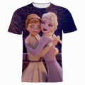 Disney Frozen T-Shirts Cartoon Anime Elsa Anna 3D Print Streetwear Men Women Fashion Oversized T Shirt Kids Boys Girls Tees Tops. 