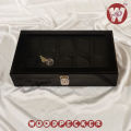 Wooden Watch Organizer 10 partition watch box for men and women (black). 