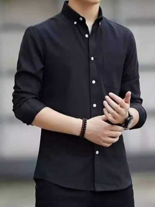 Men's%20Black%20Color%20Long%20Sleeve%20Trendy%20Cotton%20Shirts%20-%20Image%202