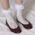 Women Lolita Lace Flower Comfortable Breathable Nylon Invisible Ankle socks-Girls Ultra-thin Non-slip Daily Casual Boat Socks. 