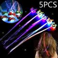 5pcs Glow Hair Braid LED Luminous Flower Hair Clip- Light Up Butterfly Hair Clip - Party Decoration Supplies Toy Glow In Dark.