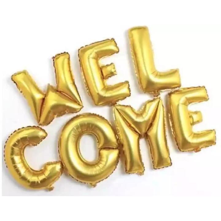 Welcome Foil banner set/WELCOME Foil Balloon Banner, Aluminum Foil Letters Banner Balloons for Party Supplies, Party Decorations