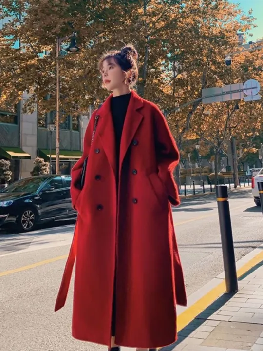 Women's%202024%20Spring%20New%20High-end%20Christmas%20Red%20Loose%20Long%20Coat%20Windbreaker%20Thick%20Warm%20Lace-up%20Coat%20Outwear%20Female%20Fashion%20Jacket%20-%20Image%206