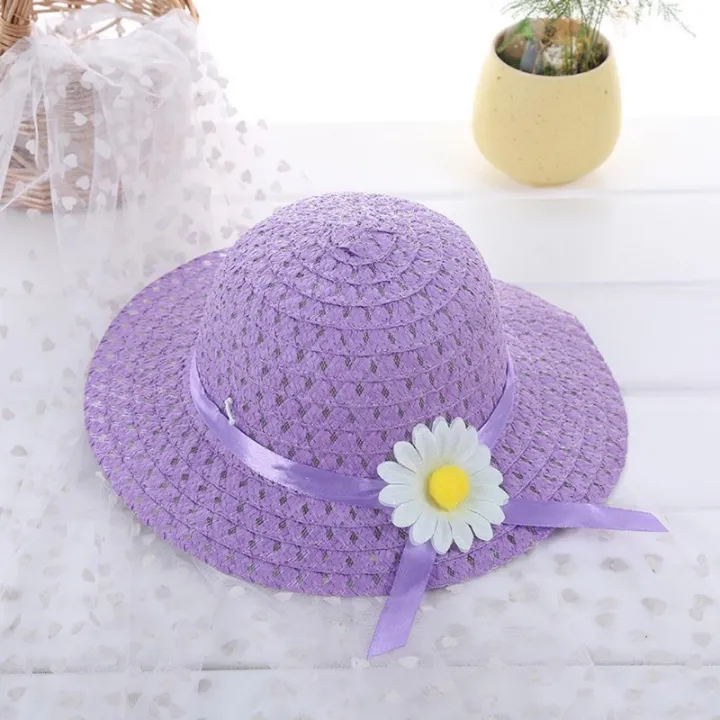 Sagit%20Baby%20Kids%20Girl%20Summer%20Floral%20Flower%20Straw%20Visor%20Sun%20Hat%20Beach%20Hats%20-%20Image%208