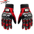 Pro bike full hand gloves with Screen tuch finger Pro-Bike Leather Motorcycle Full Gloves-Red & Blue.