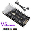5v/3pin Argb 12v/4pin Rgb Cable Connector 10 Hub Sata Power Extension For Pc Fan Motherboard Aura Rgb Led Tape Fan Cooler. 