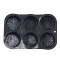 Baking Mould 6 Cavity Easy To Clean Reliable Silicone Hamburger Bun Mould Foldable Multipurpose for Microwaves for Restaurant.