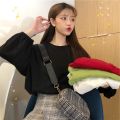 2023 New Autumn Korean Style Loose ins Preppy Style Lantern Sleeve Thin Long Sleeve T T-shirt Women's Student Shirt Fashion. 